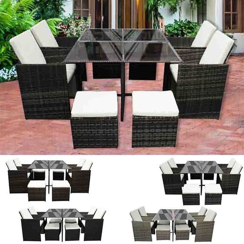 Rattan garden furniture set - garden,