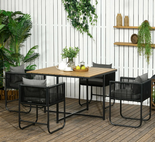 Rattan dining set seater - dining, 4