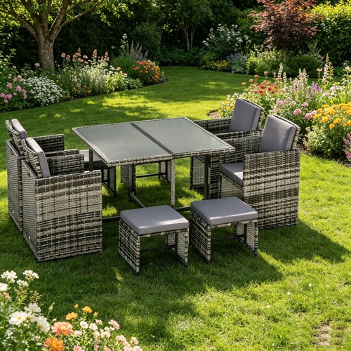 Rattan garden furniture cube - furniture,
