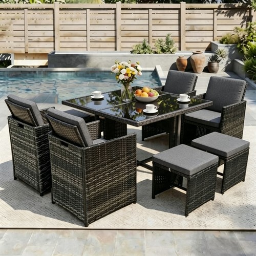 Rattan garden furniture - garden, cube