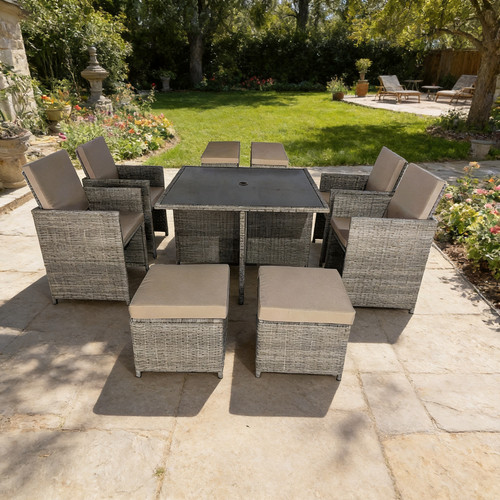Seater rattan cube dining - seater,