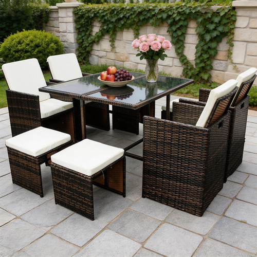 4pcs cube rattan garden - rattan,
